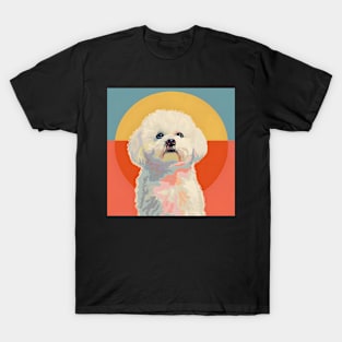 Retro Bichon Frise: Pastel Pup Revival T-Shirt